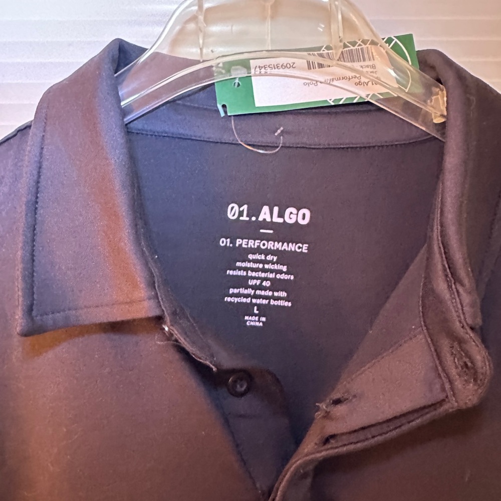 01.ALGO Jack Performance Polo NWT Black Sz. L